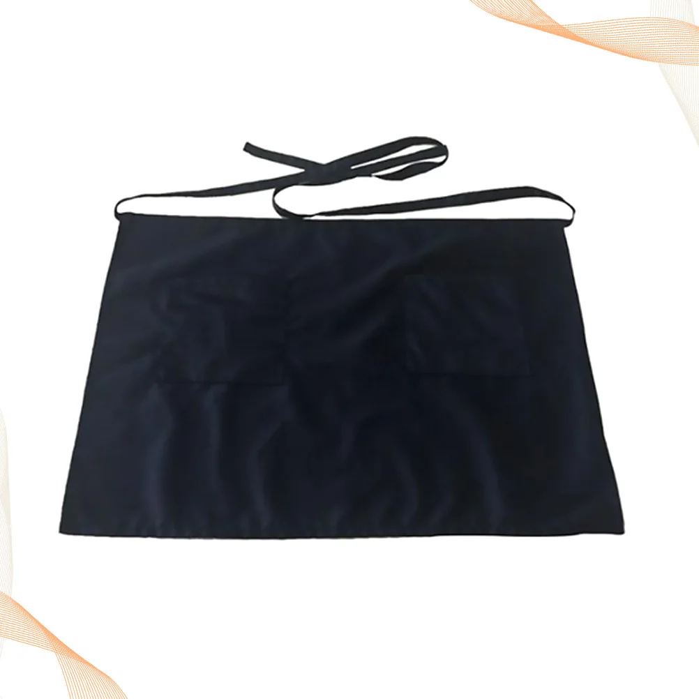 

Waterproof Work Apron Short Serving Apron With Pockets Adjustable Waist For Cooking Baking Gardening Hotel Restaurant Bar