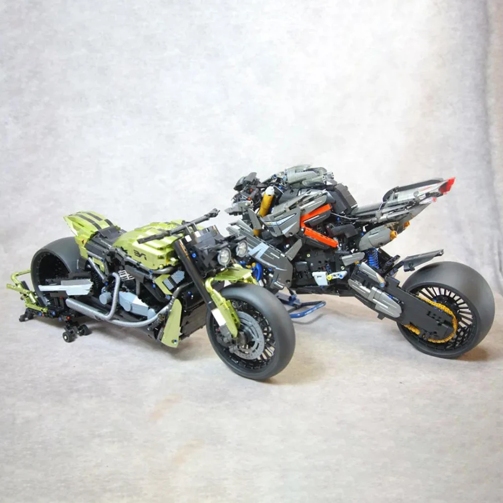 الذهب الجناح بجولة دراجة نارية نموذج اللبنات التقنية 1:5 مقياس دراجة نارية الطوب مكتب الديكور الجمعية مجموعة لعب الاطفال #5