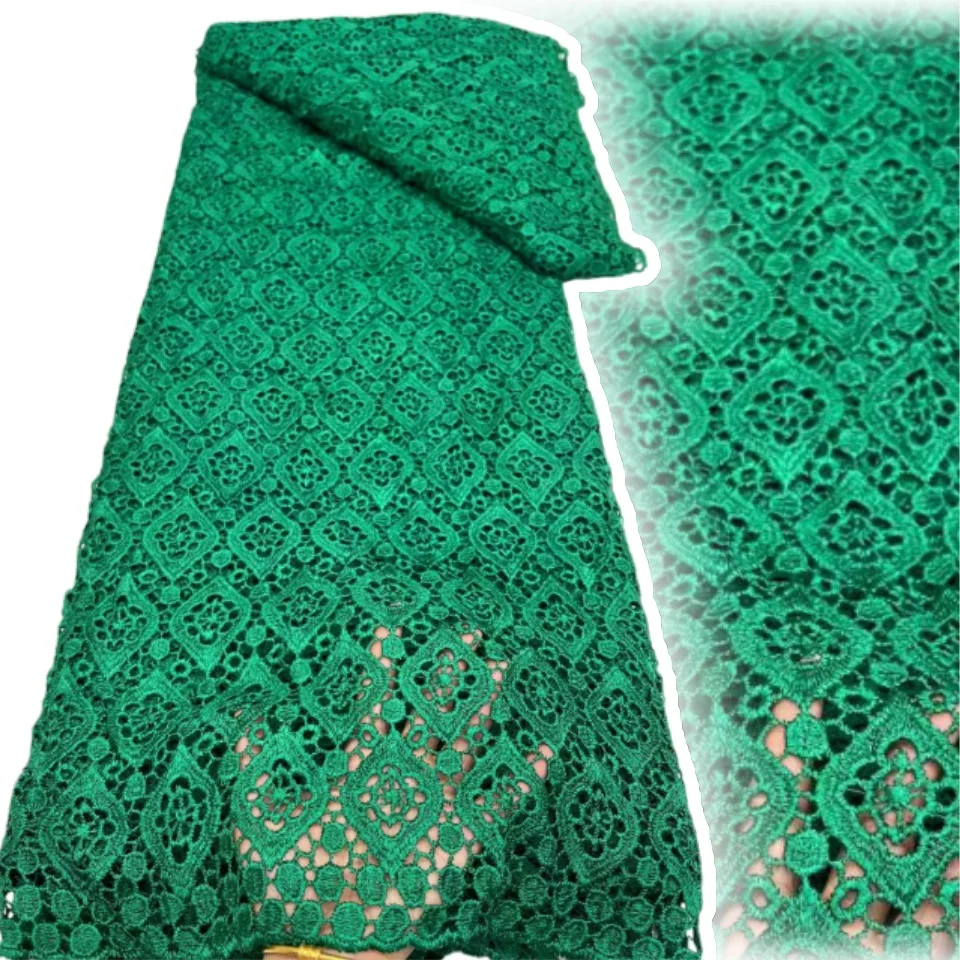 

Оранжевое роскошное африканское гипюровое кружево 2026 года, водорастворимое двухцветное кружево из Нигерии для свадебных и праздничных платьев 2285