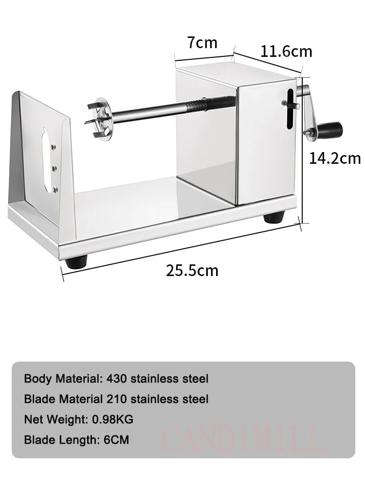 CANDIMILL Potato Spiral Slicer Stretch Potato Slicer Stainless Steel Potato Tower Machine For Home And Commercial