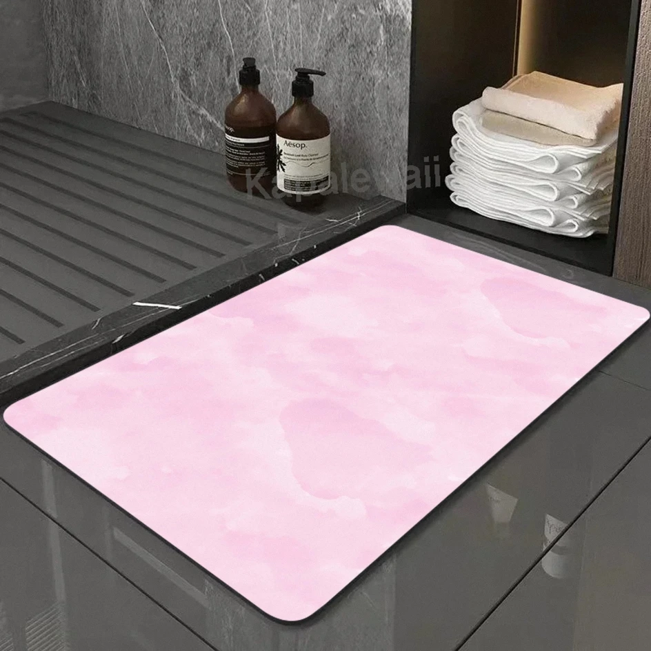 

Color Non-Slip Bathroom Mat Diatomite Floor Mats Super Absorbent House Entrance Mat Kitchen Bath Diatomite Mat with Rubber Rug