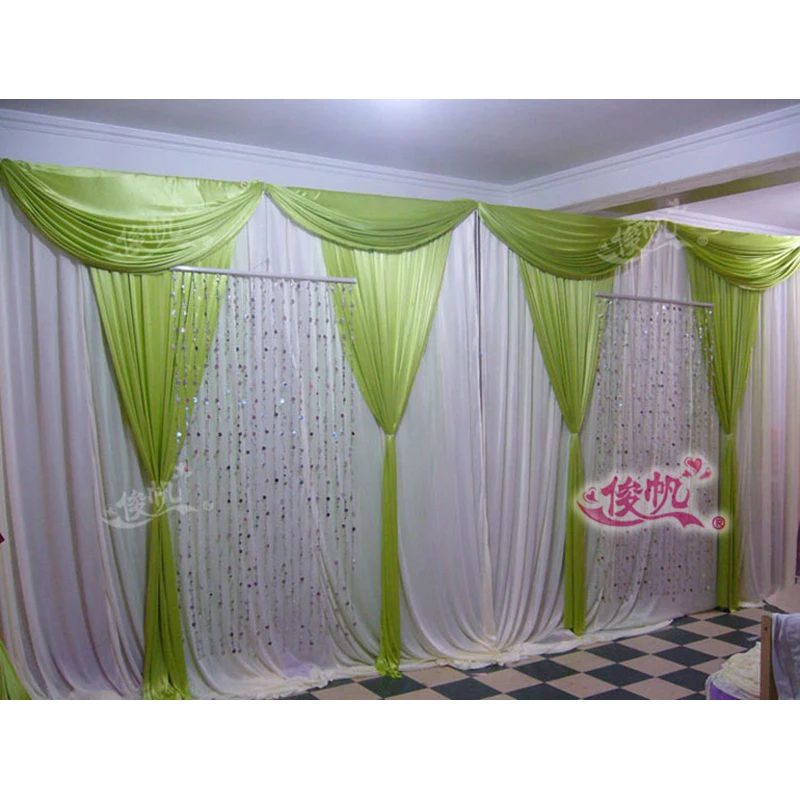 Wedding Stage Curtain 10ft x 20ft Elegant Wedding Backdrop with Beautiful Swag Party Decoration