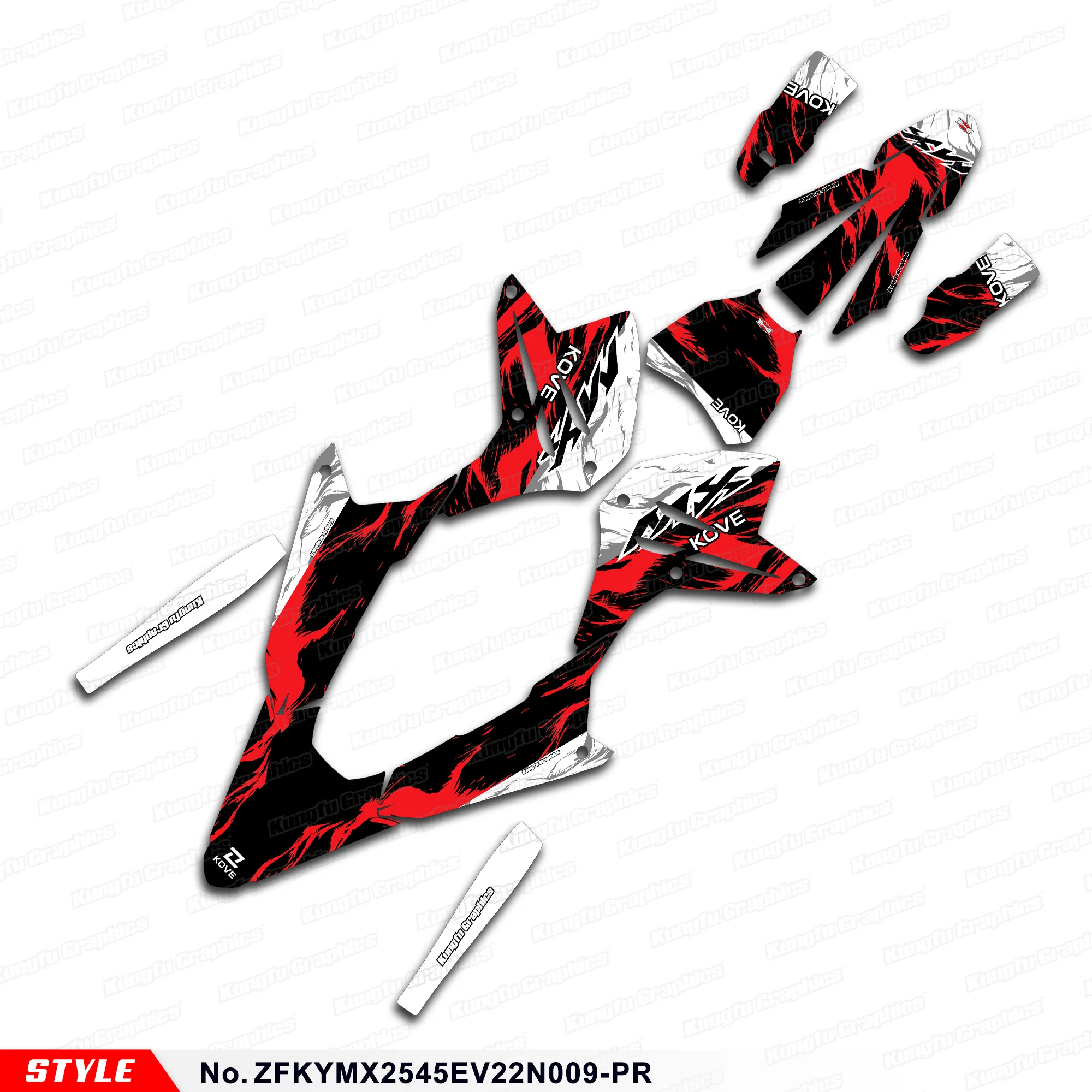

Графическая пленка JY RACING для KOVE MX 250 MX250 GEN2 MX 450 MX 450, рестайлированная, ZFKYMX 2545EV22N009-PR