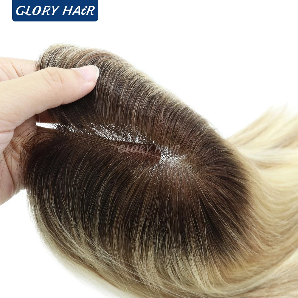 

Накладка для волос TP79 Brazilian Hair Topper с заколками, 12 дюймов, свободный стиль, размер 4,5x5 дюймов, средняя светлая плотность, кружевная накладка с 4 заколками для женщин