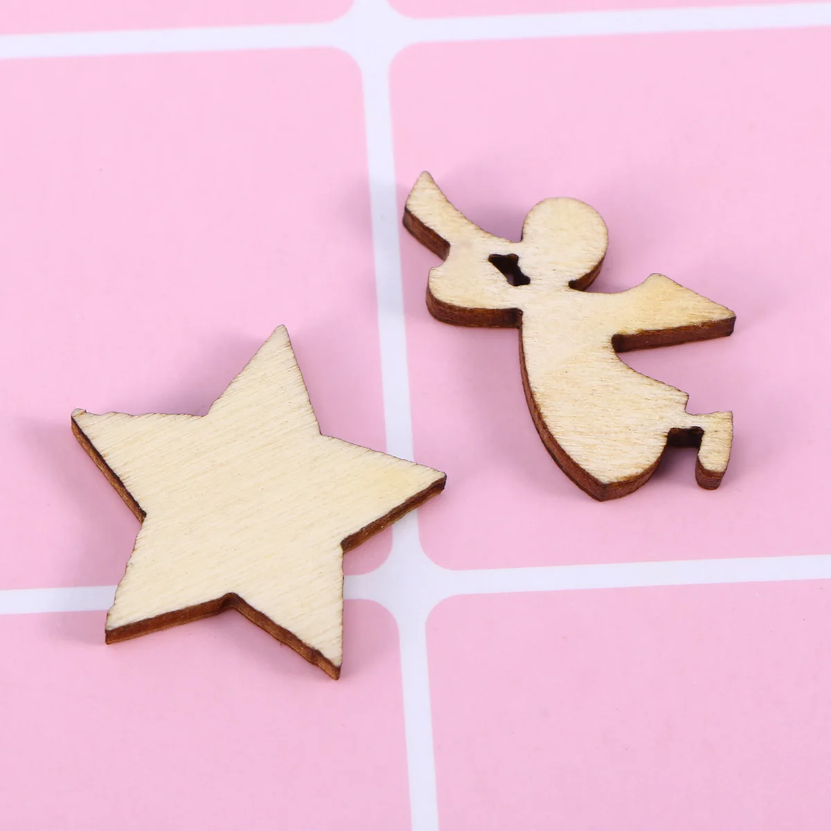 

100pcs Wooden Slice Decoration Christmas Pendant Xmas Hanging Ornament For Tree Wall Door Holiday Party Craft Sewing Supplies