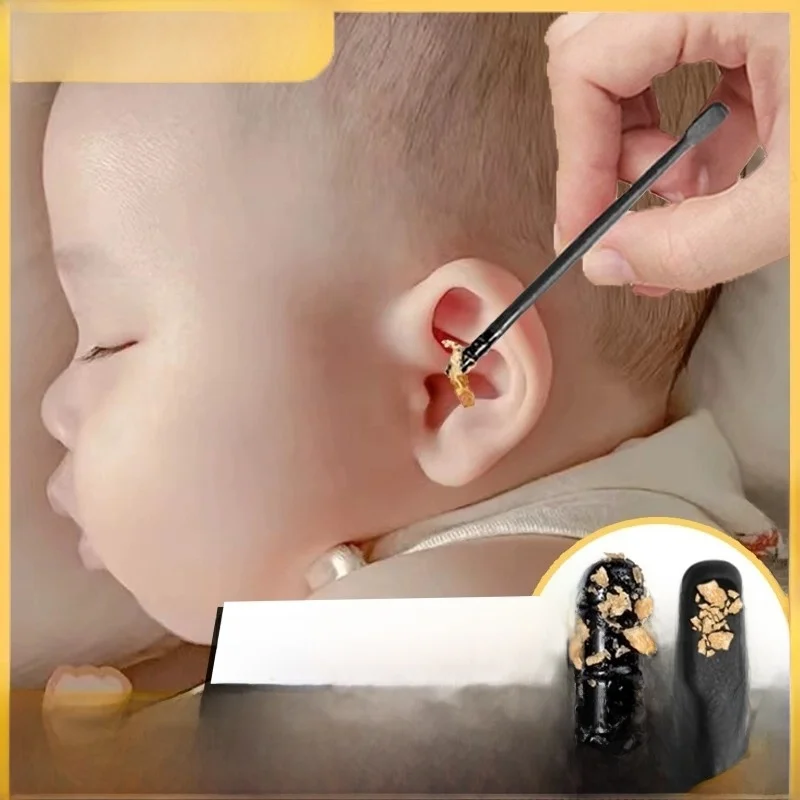 超極細両頭粘着耳垢除去スティックベビー綿棒子供耳掃除ツール家庭用日常使用セット