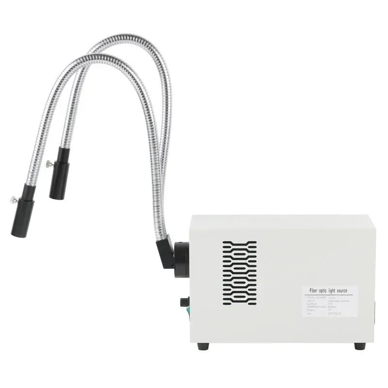 Illuminatore per microscopio con sorgente di luce fredda medica a LED 6500k 20W 30W Sorgente di luci a fibra ottica a LED Doppi luci a collo di cigno