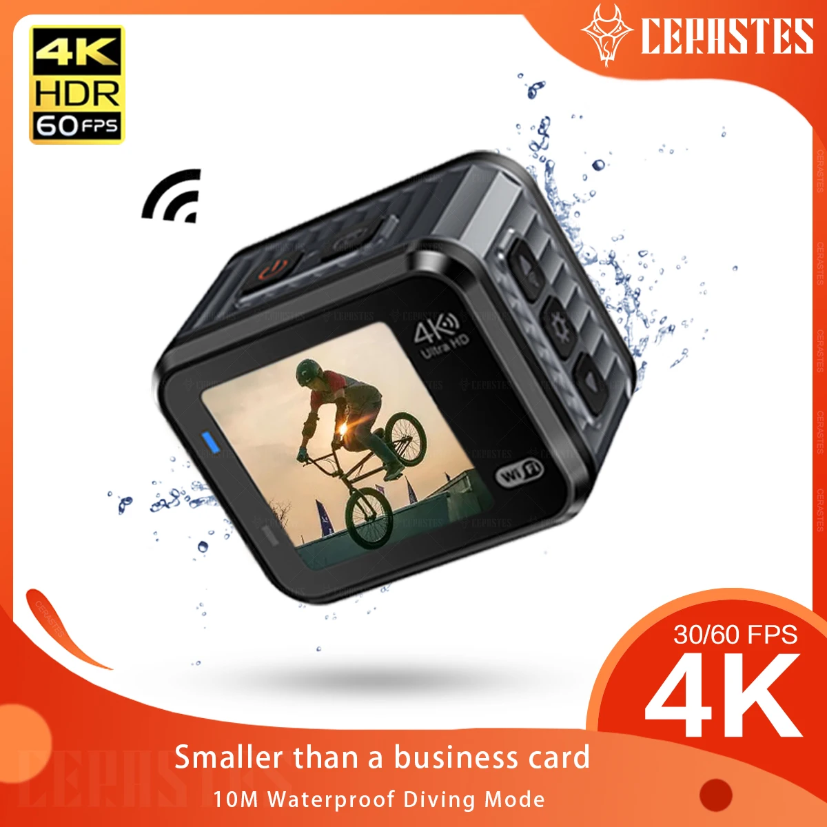 

CERASTES Mini 4K60fps GO HD Action Camera Pro 16MP WiFi 145° 10M Body Waterproof Helmet Video Recording Cameras Sports DV Cam
