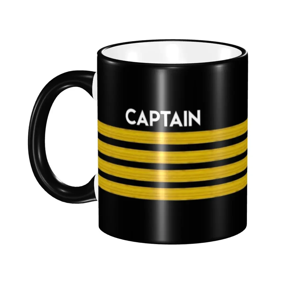 Personalized Captain Stripes Epaulettes Coffee Mugs DIY Aviation Airplane Pilot Ceramic Mug Creative Present
