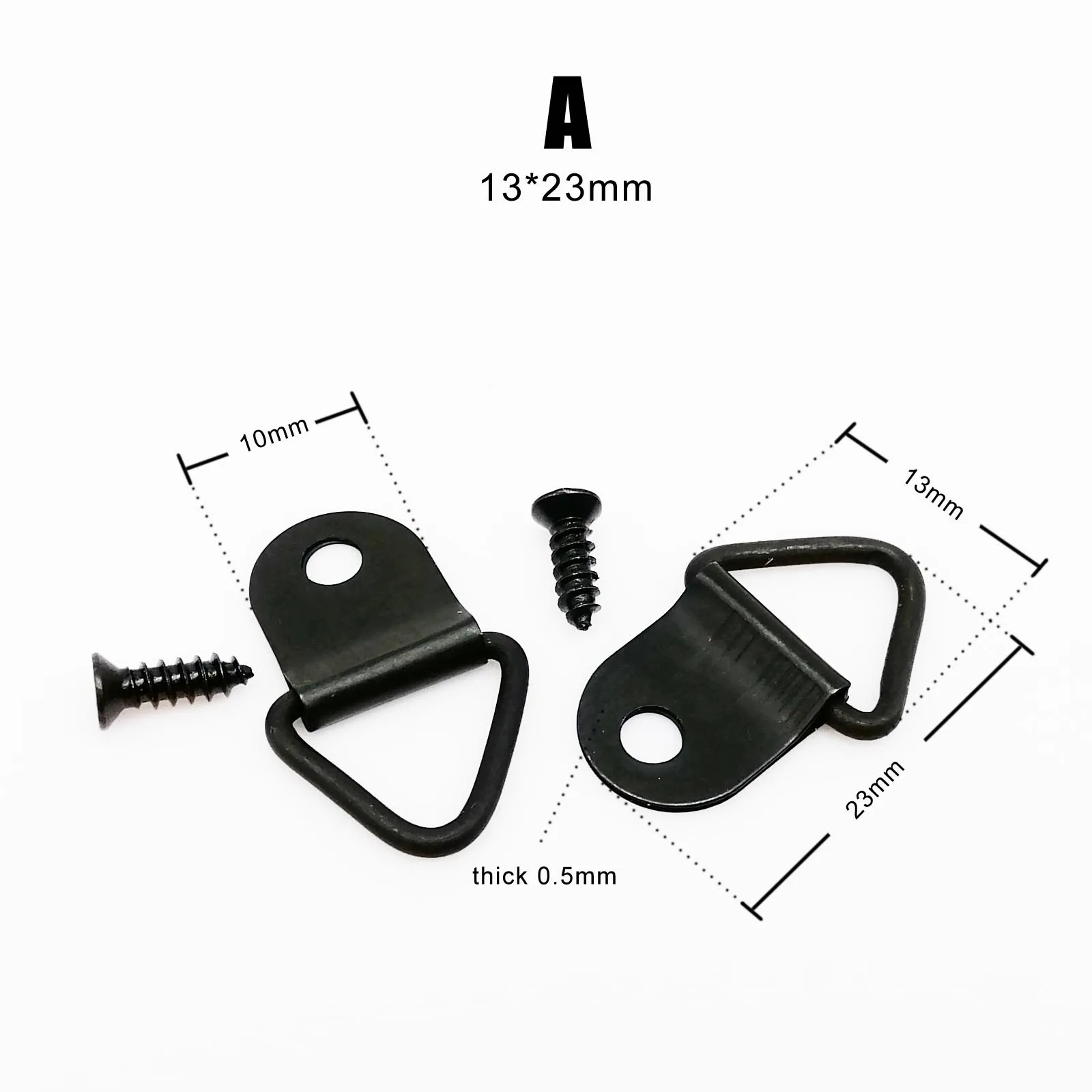 25pcs Black Triangle D-Ring Sawtooth Hanging Picture Photo Frame Hanger Art Work Oil Painting Mirror Saw Tooth Hook With Screws