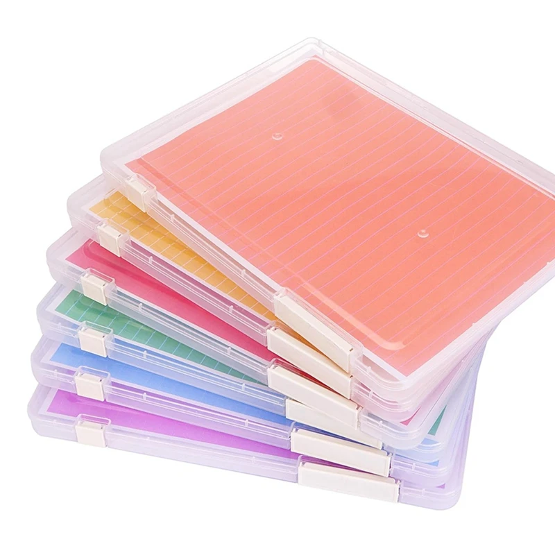 Plastic File Storage Box, 6 Pack A4 Paper Storage Boxes With Two Types Of Labels For 8.5 X 11 Inch Letter Paper