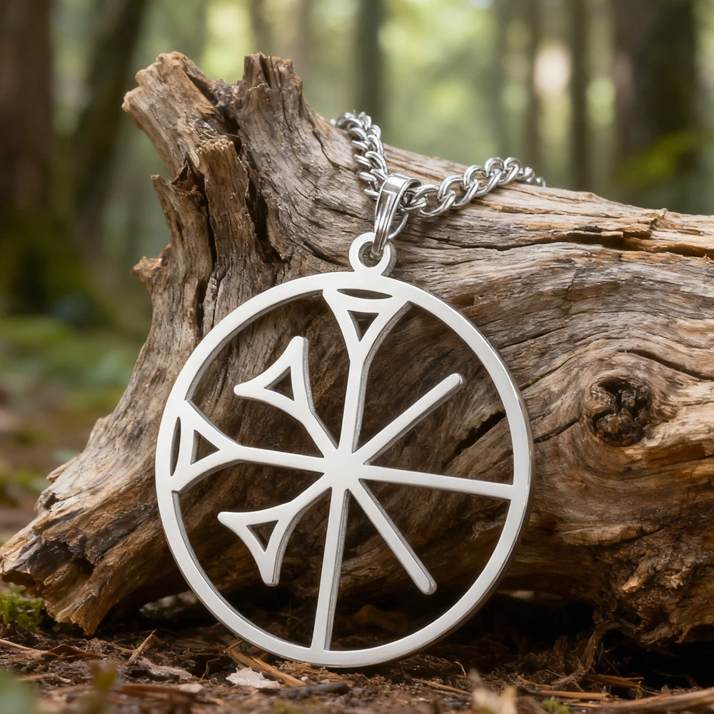 Dawapara Annunaki Symbol Halskette Cuneiform Anu Anhänger Sumerische Mythologie Edelstahl Religiöser Mesopotamianischer Schmuck