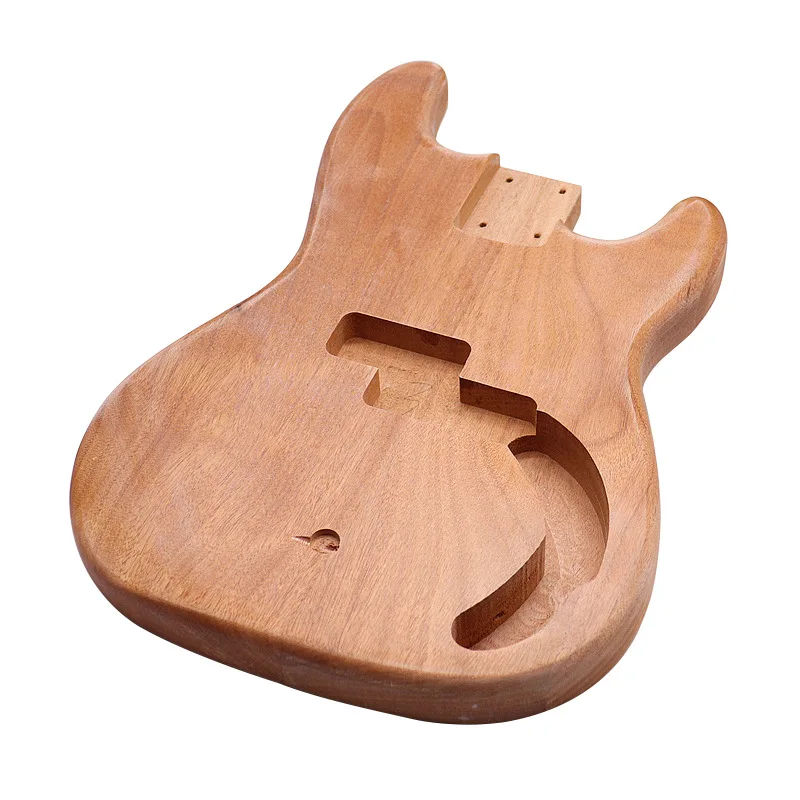 ตัวกีตาร์เบสไฟฟ้า DIY สีไม้โอ๊ค พร้อมอุปกรณ์เสริมสำหรับดัดแปลง ตัวกีตาร์ไฟฟ้าสีไม้โอ๊ค