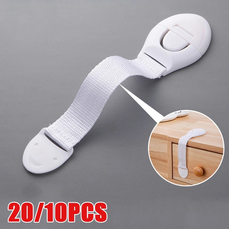 10/20Pcs Baby Safety Latch Drawer Webbing Safety Lock Multifunctional Protection Cloth Belt Lock Drawer Lock Cabinet Door Locks