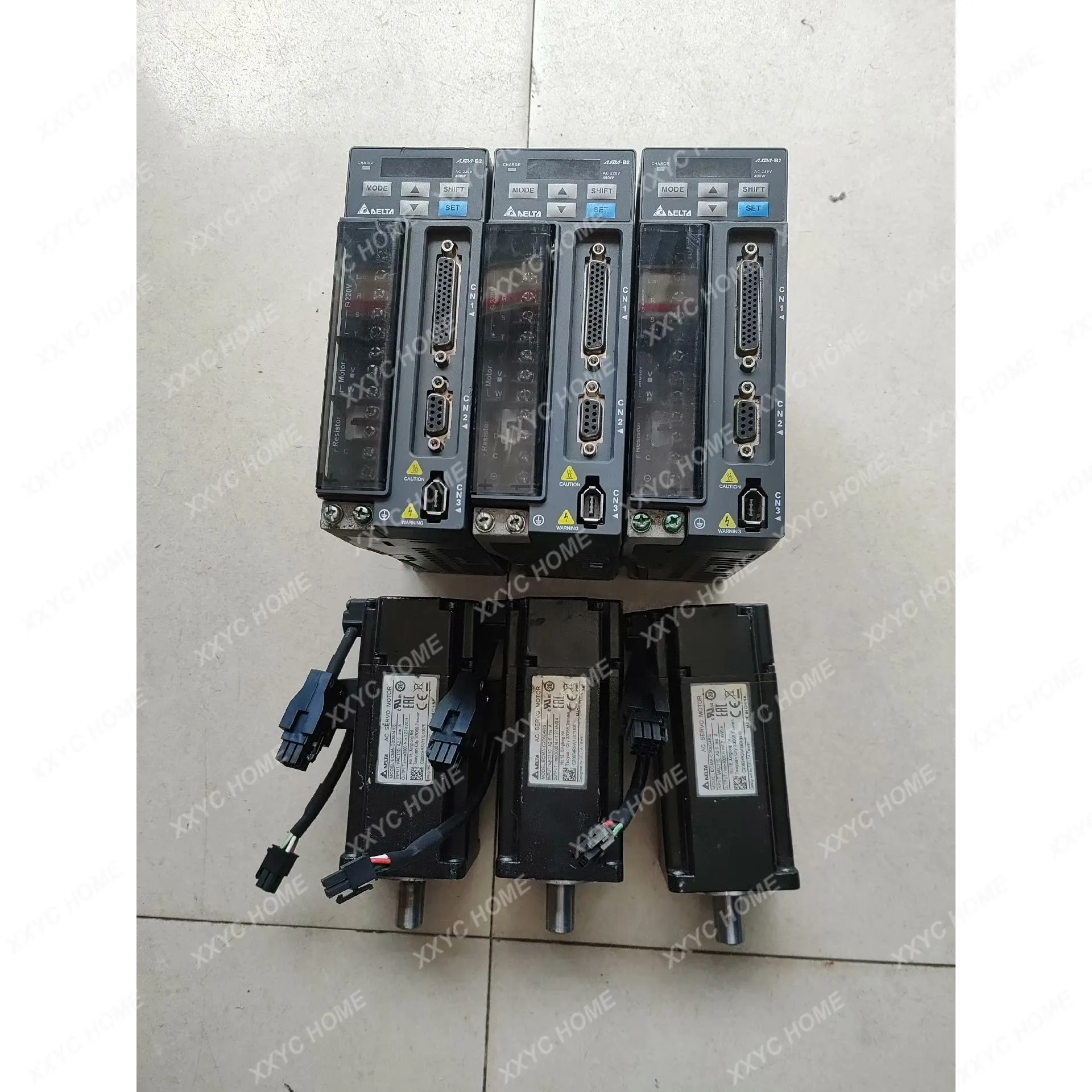 Set 400W, driver ASD-B2-0421-B, suku cadang motor bekas buruk