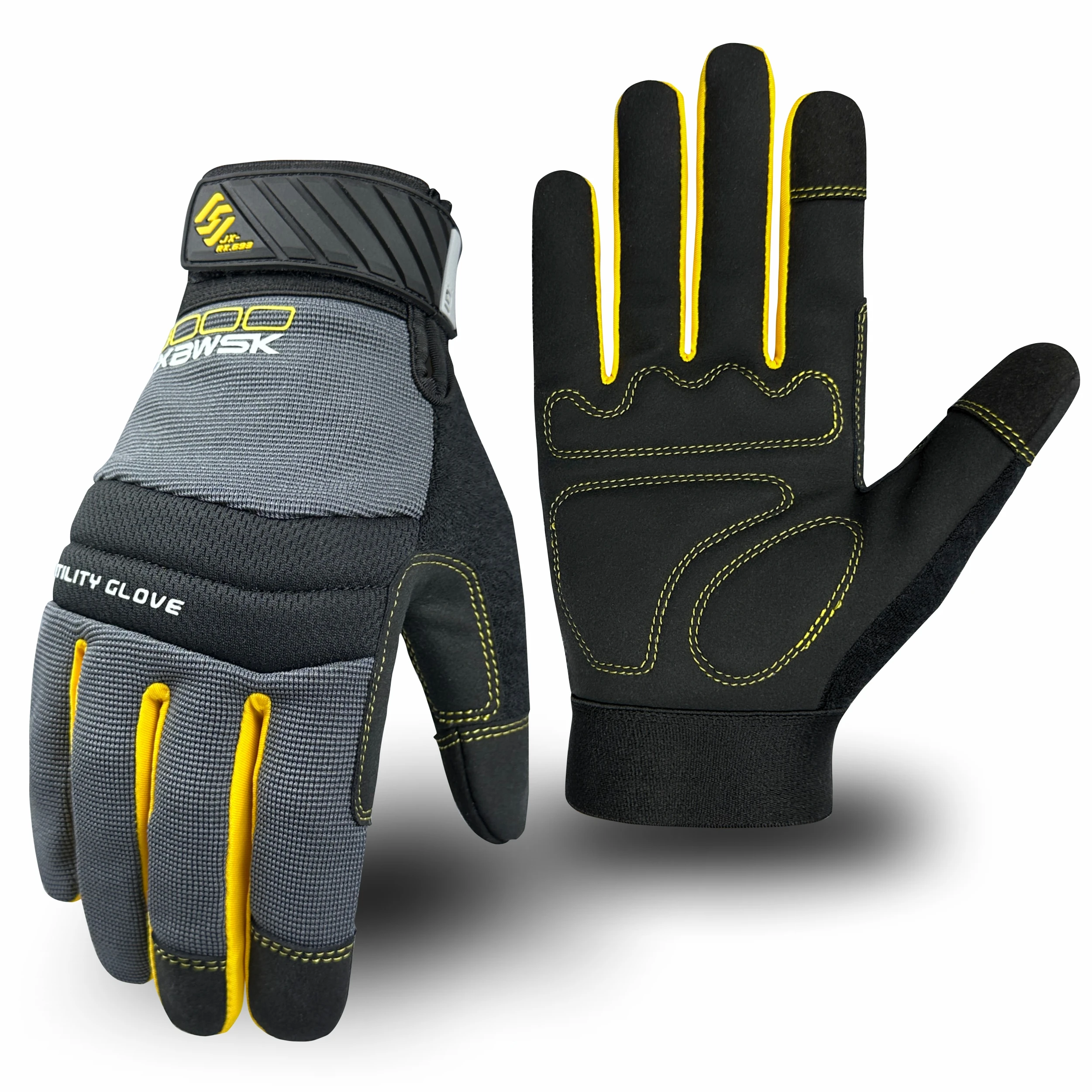 زوج من قفازات العمل الخفيفة متعددة الأغراض عالية الأداء للرجال والنساء شاشة لمس قابلة للتنفس وعالية البراز لمتعدد الأغراض