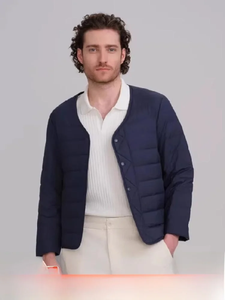 

Men's Long Sve V-Ne Lightweight 90 White Du down Jaet Versatile Faionable Casual Sle Regular Fit Warm Polyester ...