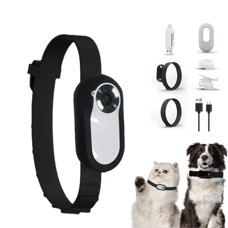

Factory Professional Waterproof Wearable Mini 1080P HD Cat Dog Pet Collar Action Sport Camera on Dog Cat Collar