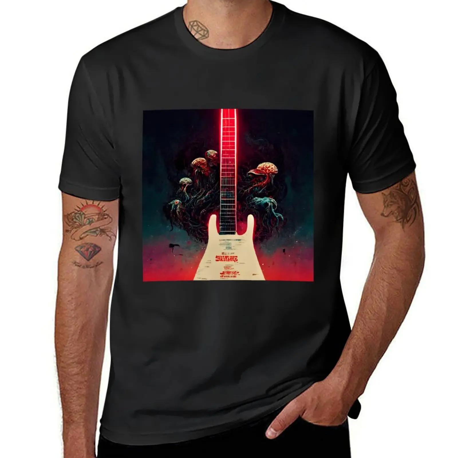 Infected Guitar T-Shirt quick-drying blanks oversized kawaii clothes plain t shirts men