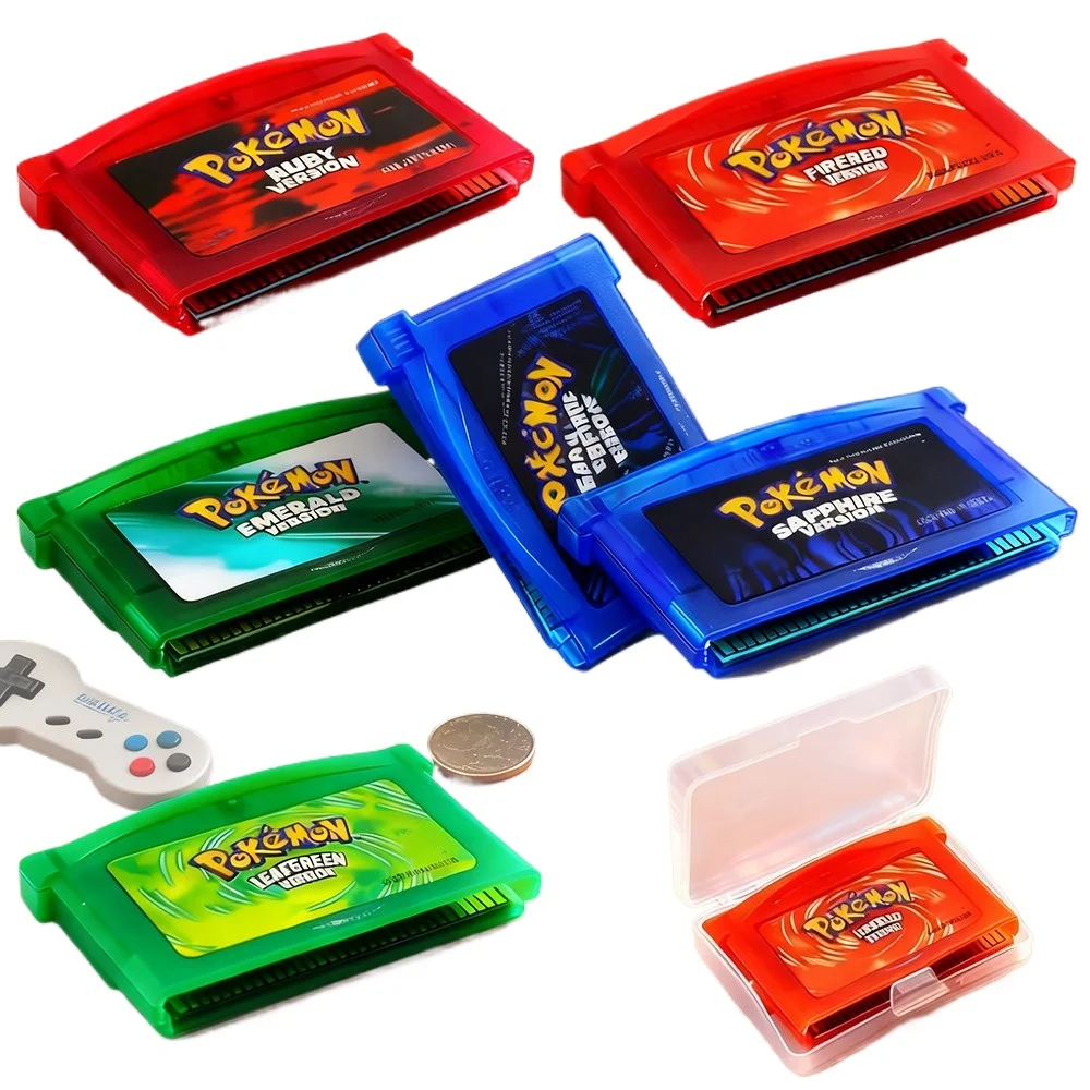Image of Pokémon Spielkarte USA/ITA/NOE/FRA/EUR/ESP Videospiel-Kassette Pokémon-Serie Smaragd Feuerrot Blattgrün Rubin Saphir für GBA/SP