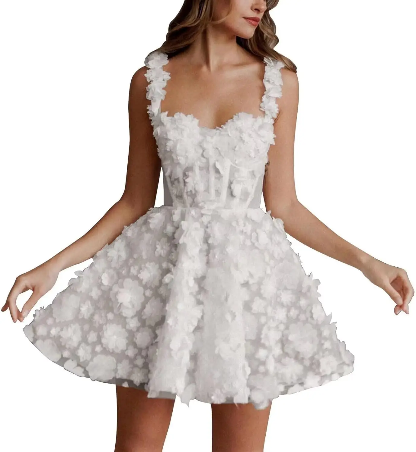 

Mini Wedding Dresses 2025 for Women Short Bridal Gown with Lace Reception Gowns for Bride