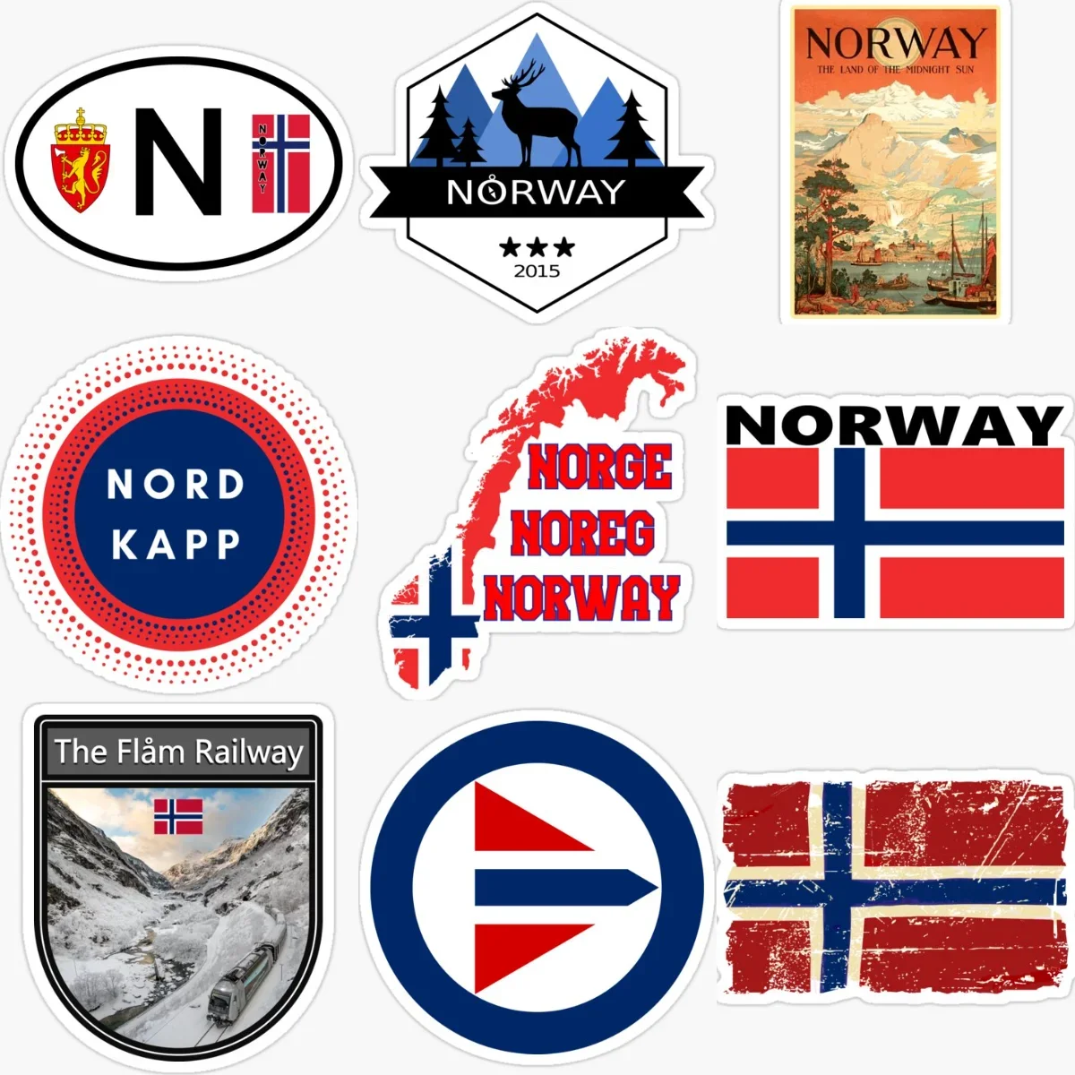 

N Norway Flag Map Creative Waterproof Car Stickers for Car Van Bicycle Off-road Helmet Window Wall Decoration Accessorie