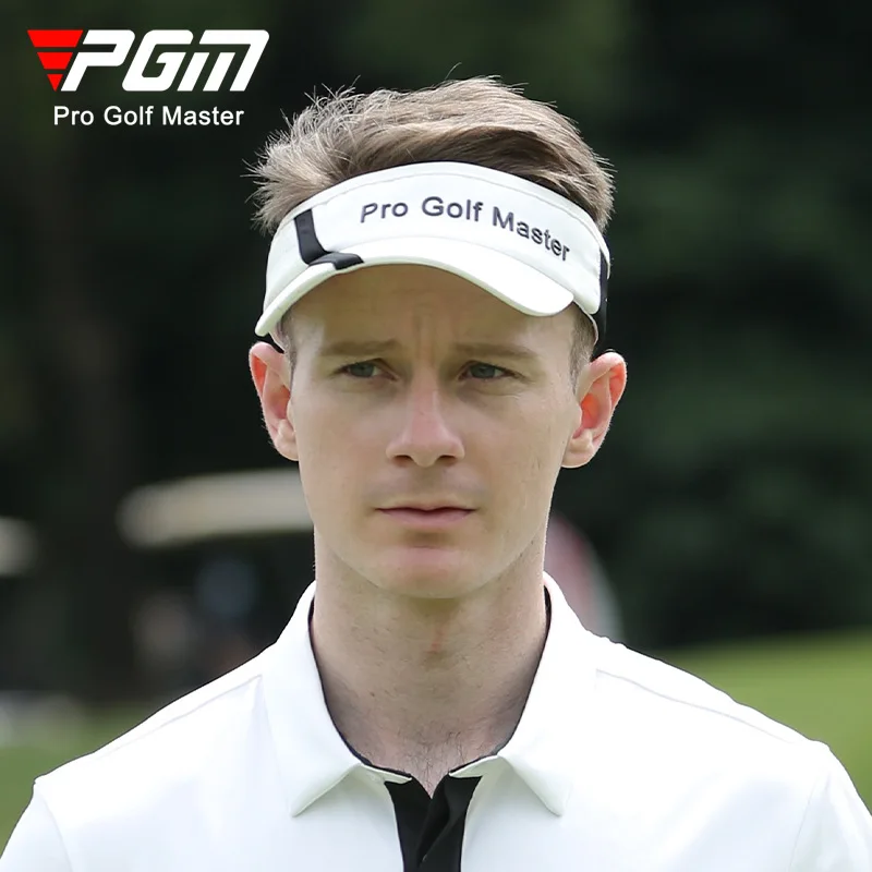 PGM Men's Hollow Top Golf Sun Visor Cap Color Block Design UV Protection Breathable Sports Sun Hat Personalized Baseball Visor