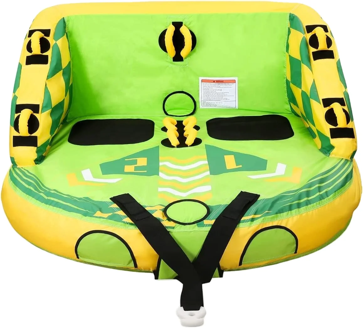 High quality PVC custom 2 person comfortable backrest super mable inflatable towable water tube for boating