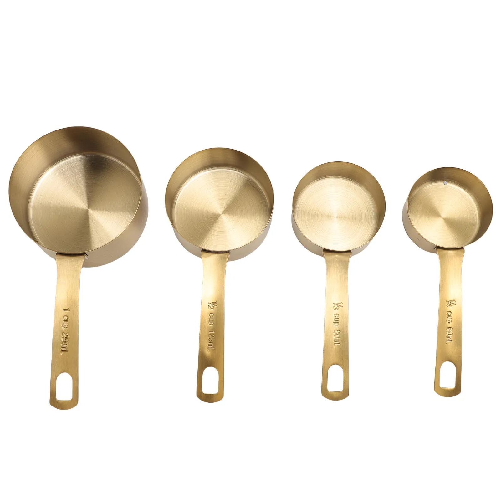 

4Pcs Stainless Steel Measuring Cups Set Long Handle Cooking Baking Kitchen Gadgets For Coffee Roasting Sauce Blending