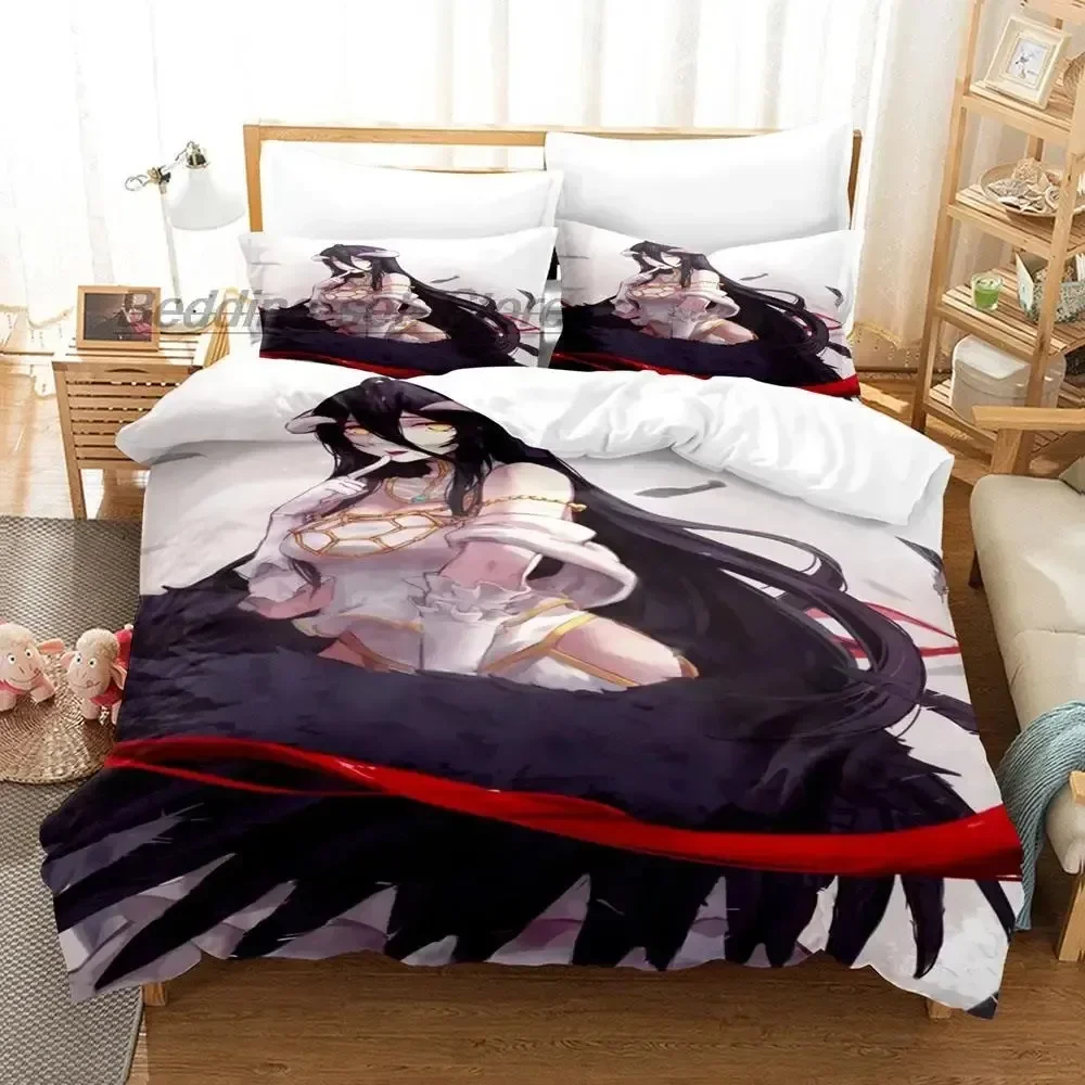 OVERLORD Bedding Set Single Twin Full Queen King Size Bed Set Aldult Kid Bedroom Duvetcover Sets 3D Print Skeleton Anime 2022
