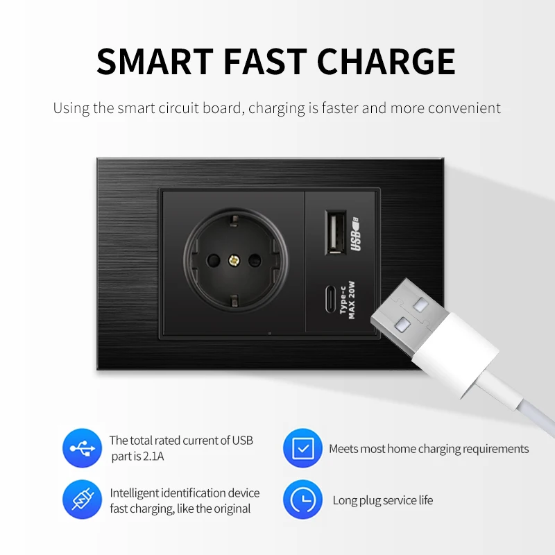 Розетка сетевая, 5 В, а, USB Type-c