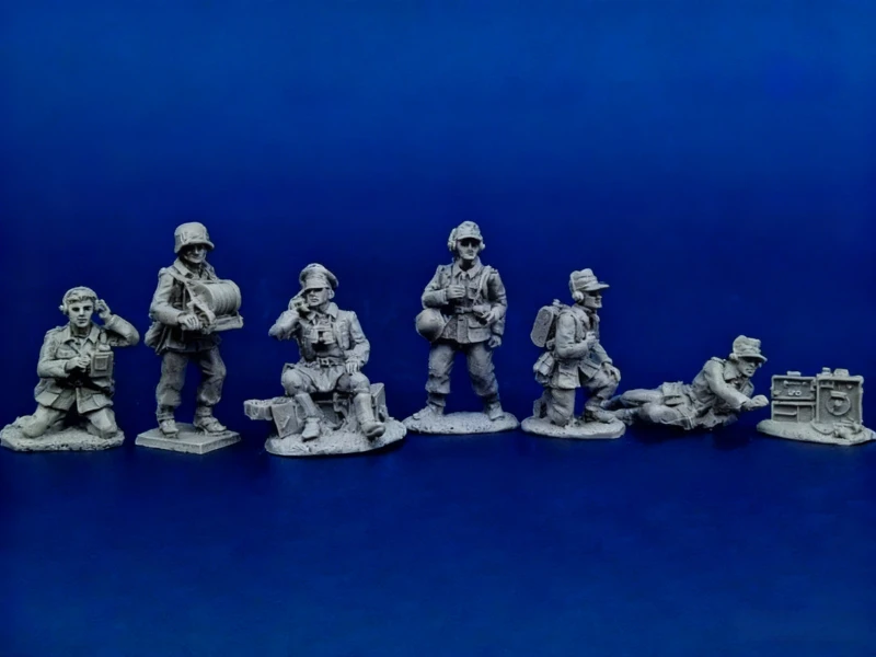 1/72 スケール ダイキャスト レジン フィギュア モデルキット 第二次世界大戦 ドイツ無線オペレーター 6 フィギュア 未塗装