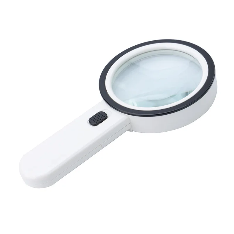 125Mm Handheld Illuminated Magnifying Glass with 12 Led Lights Reading Magnifier for Coins Insect Inspection Jewelry Loupe