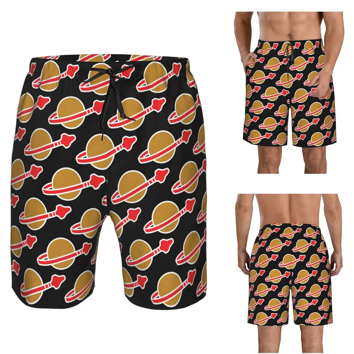 

Classic Space Logo Trunks Beach Board Shorts Casual Quick Dry Swimming Summer Men Pants