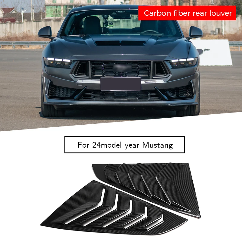 Automotive carbon fiber rear triangular window trim strip  for Mustang 2024