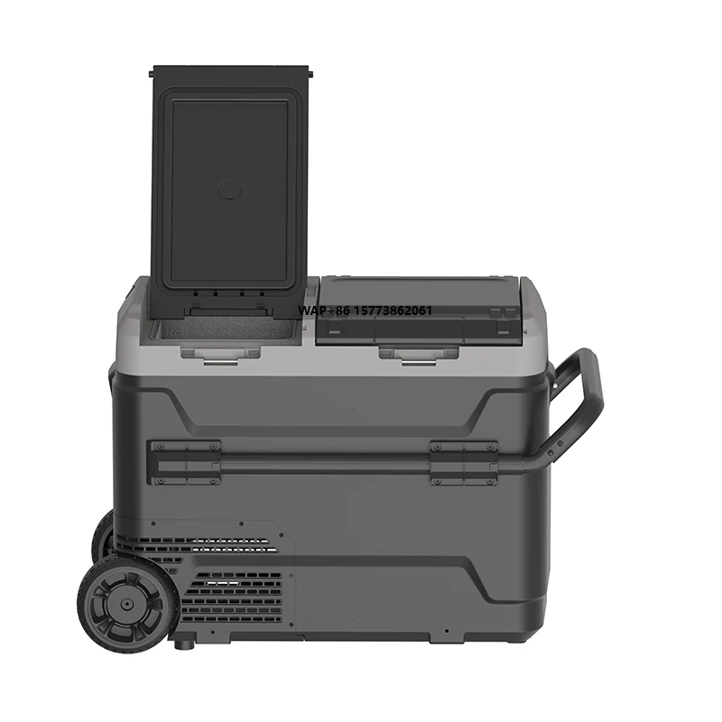 

Двухзонный мини-барный холодильник переменного тока 110-220 В/постоянного тока 12/24 В, пластиковый уличный охладитель для кемпинга с морозильной камерой, напряжение 24 В