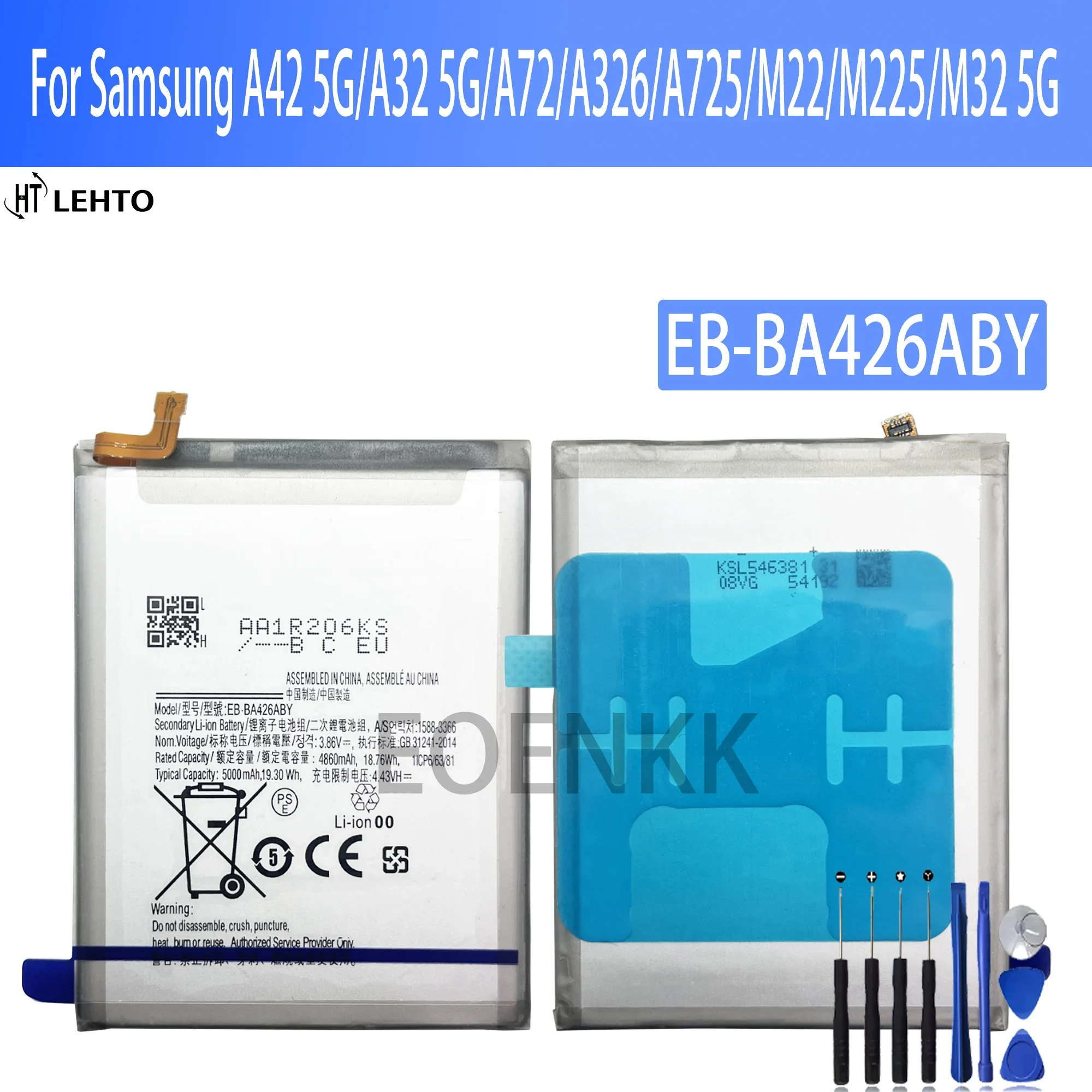

100% аккумулятор большой емкости EB-BA426ABY для Samsung A326/A725/M22/M225/M32 5G/сменная батарея для телефона