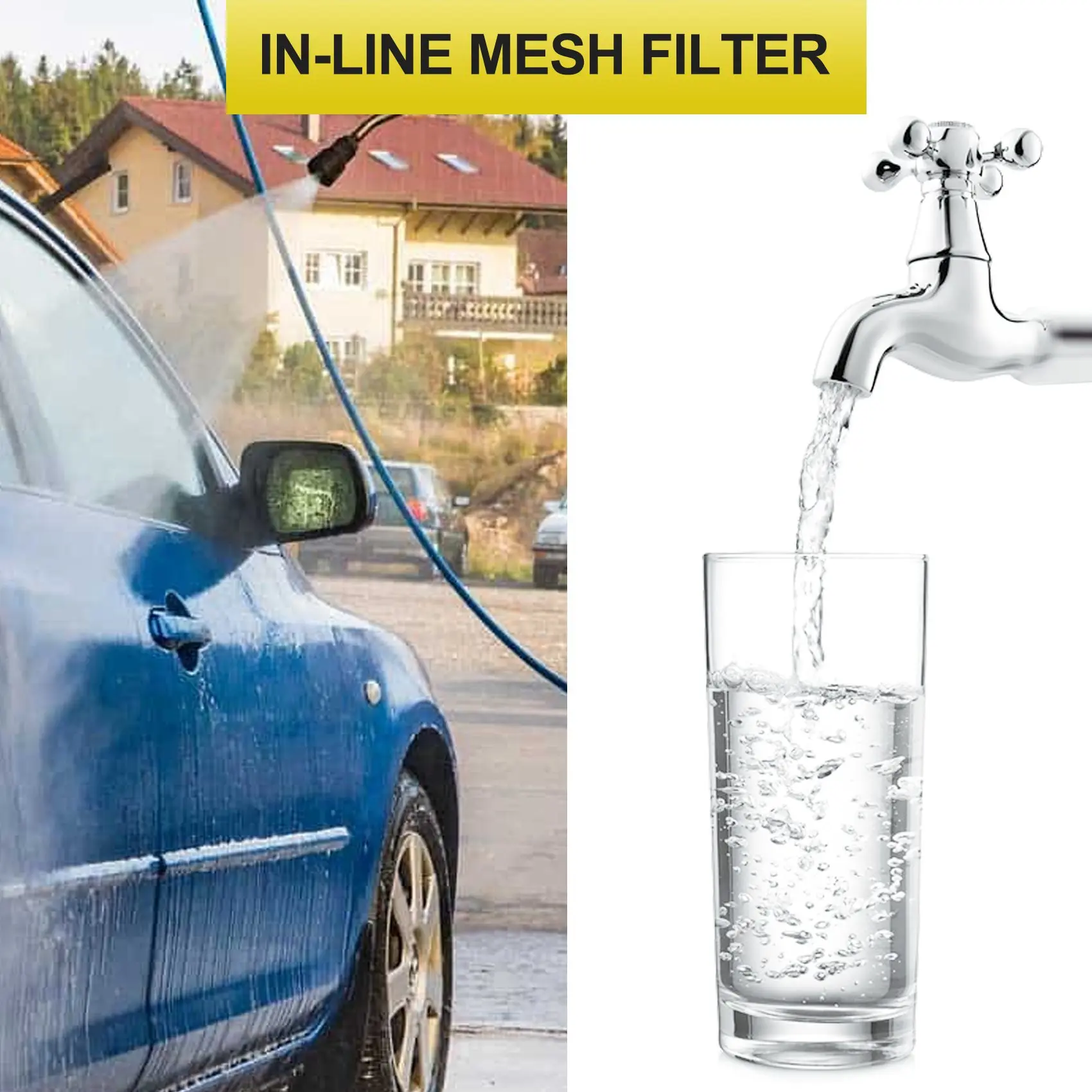 Super Deal -Car Washing Filter 1/2 Inch Inline Mesh Strainer Water Pump Irrigation High Flow Pipeline Filter Gardening Inlet Wat
