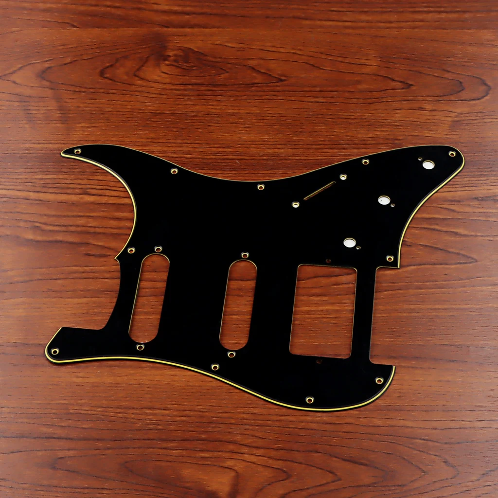 Black, yellow, and black11Hole SSH Guitar Pickguard Scratch Plate For ST Electric Guitars 3Ply guitar accessories