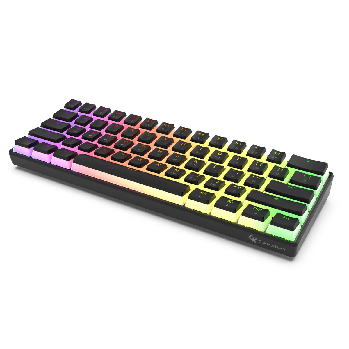 GAMAKAY MK61 Wired Mechanical Keyboard Gateron Optical Switch Pudding Keycaps RGB 61 Keys Hot Swappable Gaming Keyboard