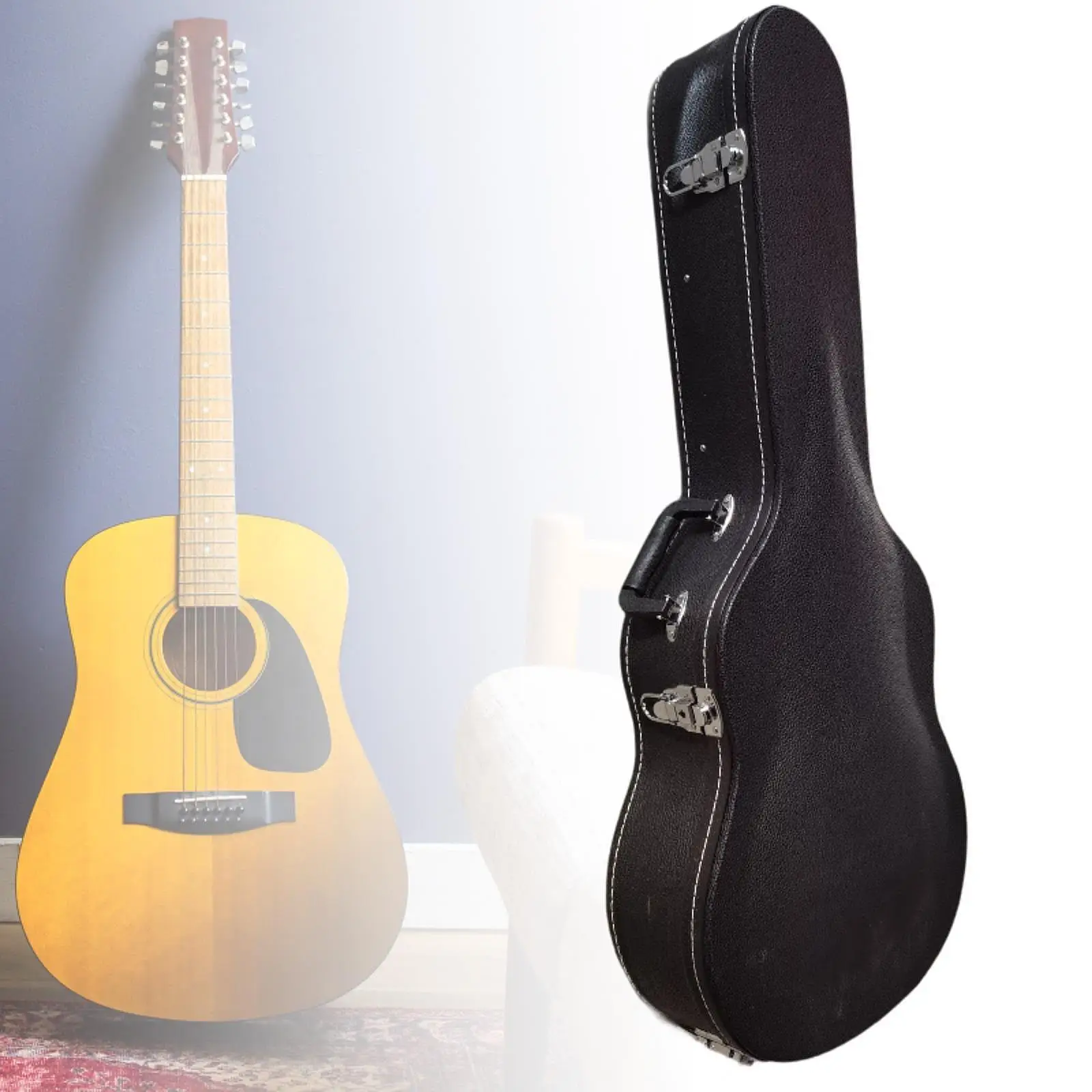 

Guitar Case for 34 inch Guitars Dustproof Padded Portable Comfortable Handle