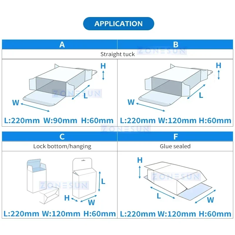 ZONESUN التلقائي الكرتون الكرتون مجلد الصمغ للطي آلة الإلتصاق آلة الكرتون الأفقي الجانب تحميل الكرتون ZS-ZH120
