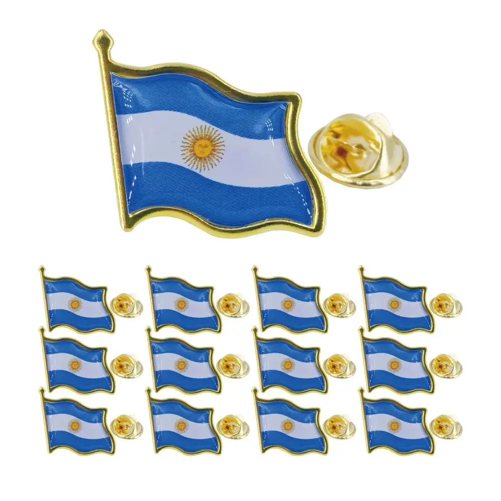 Argentina Flag Pin Badge International Travel Brooch Metal Alloy Souvenir Pin for Hat Clothes Backpack