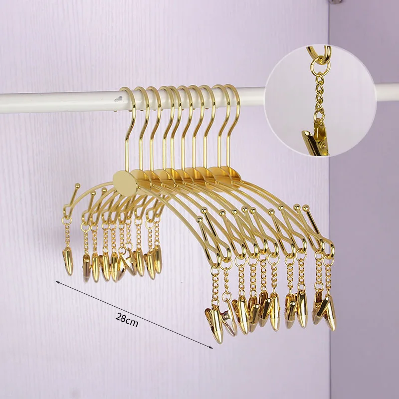 Clothes Hanger 10PC/Lot  Bra Clips Socks Panty Racks Home Drying Clothes Hanger With Clips lingeries display Space Saving hanger