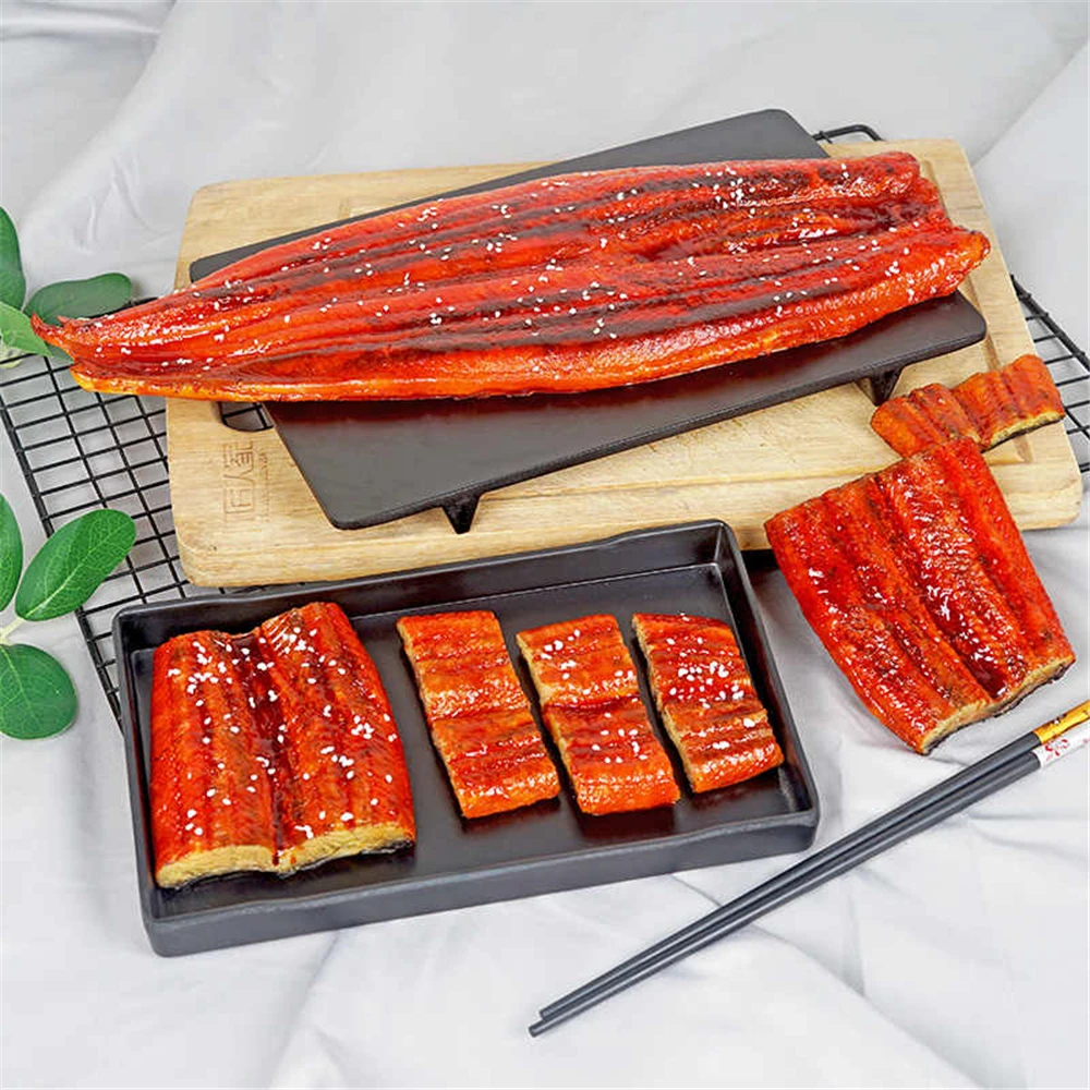 

simulation food props dining room hall hotel restaurant store shop decoration artificial fake Grilled Roasted eel fish model