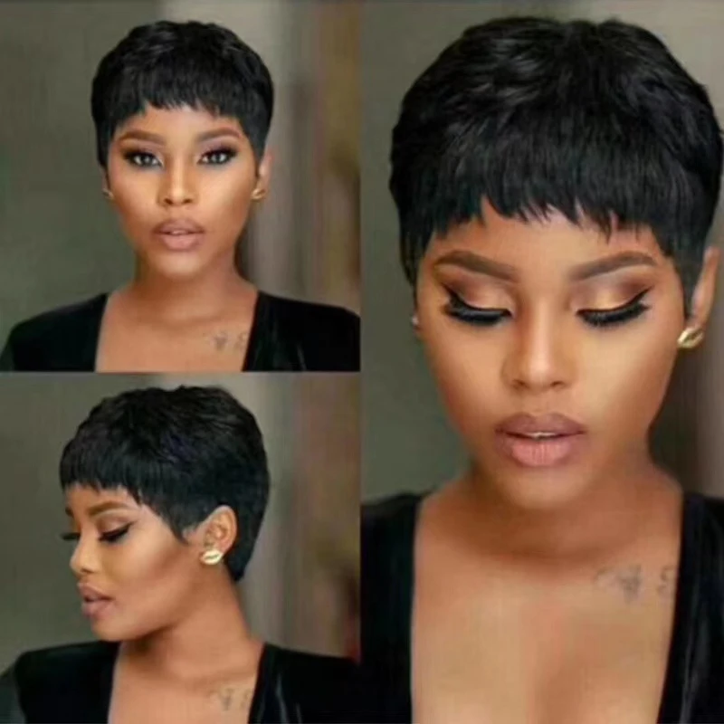 Wig European and American fashion for women ebay African black short hair synthetic fiber machine-made headpiece