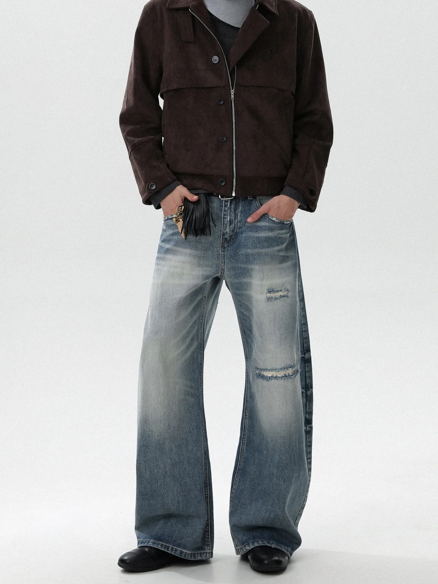 

Wide Leg Loose Men Baggy Jeans Slim Ripped Denim Straight Trousers Original Men’s Jeans Soft Pants Brand Clothing Mens Apparel