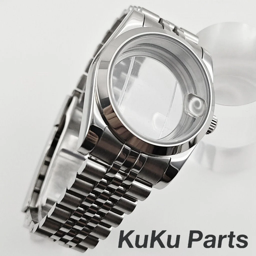 NH35 Saphirglas Uhrengehäuse 36mm/40mm Edelstahl Jubilee Armband NH34 NH35 NH38 NH36 NH38 Uhrwerk 28,5mm Zifferblatt Teil