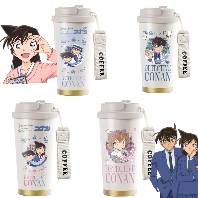 

New Detective Conan Rachel Moore Anita Hailey Anime Peripherals Creative Personality Cartoon Print Stainless Steel Portable Mug