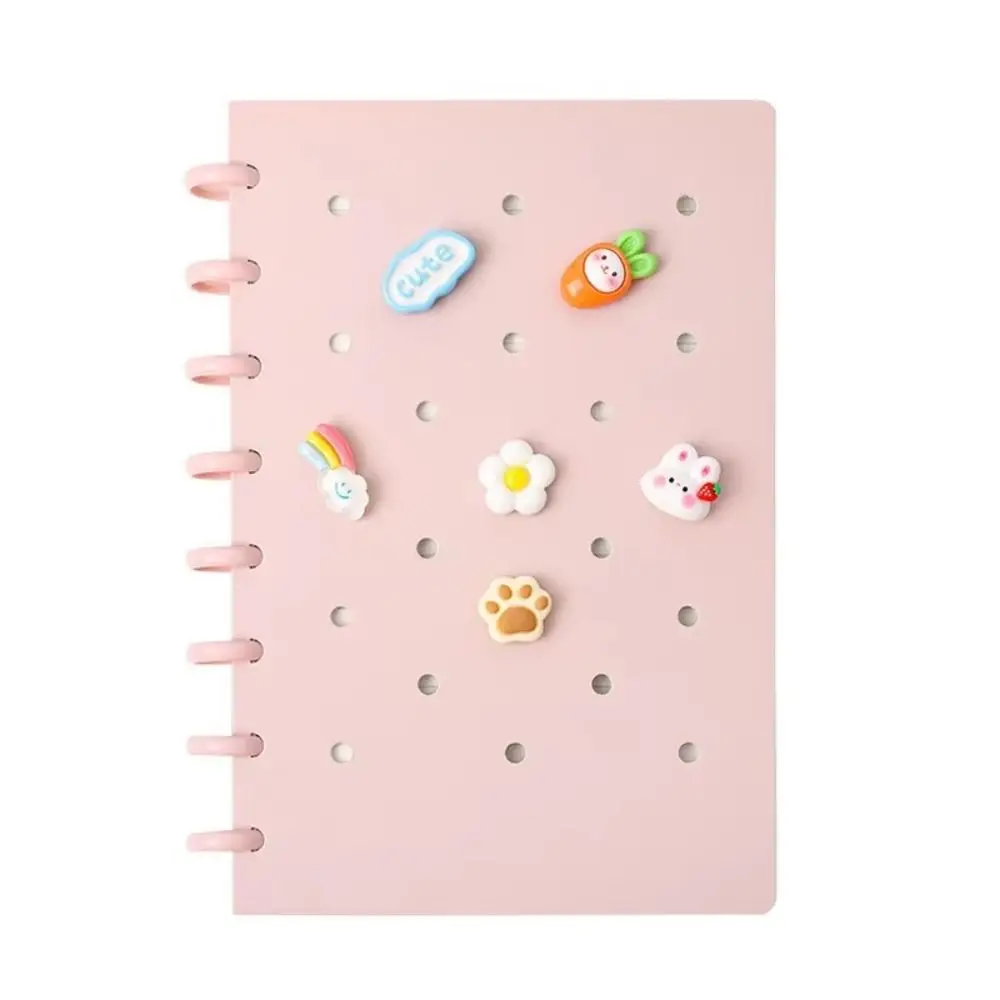 Creative A5 Loose-Leaf Book Detachable Mushroom Button Mushroom Buckle Hole Notebook Double Sides Thickened Paper